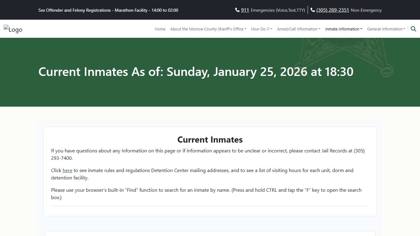 M.C.S.O - Current Inmates