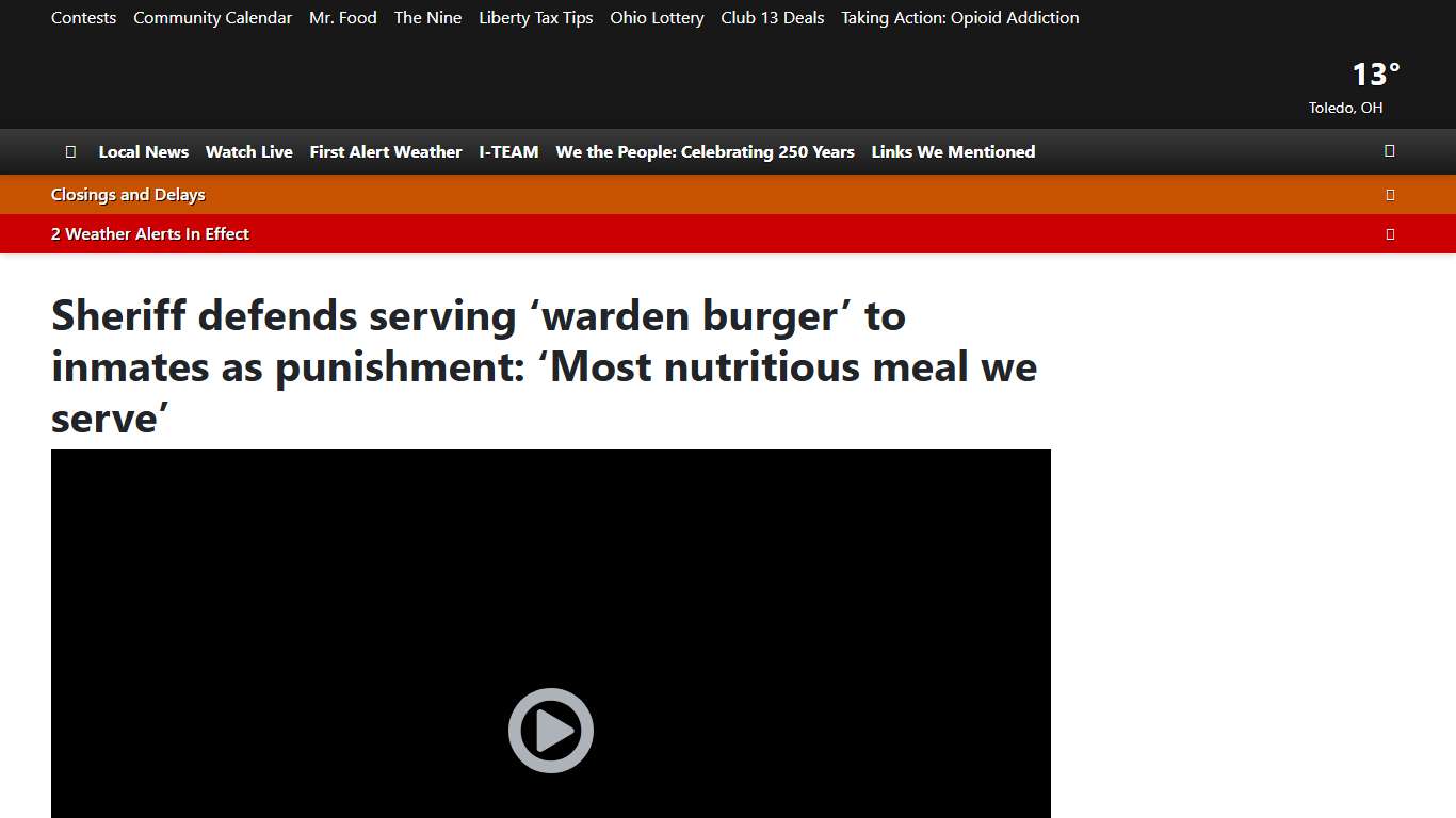 Sheriff defends serving ‘warden burger’ to inmates as punishment: ‘Most nutritious meal we serve’